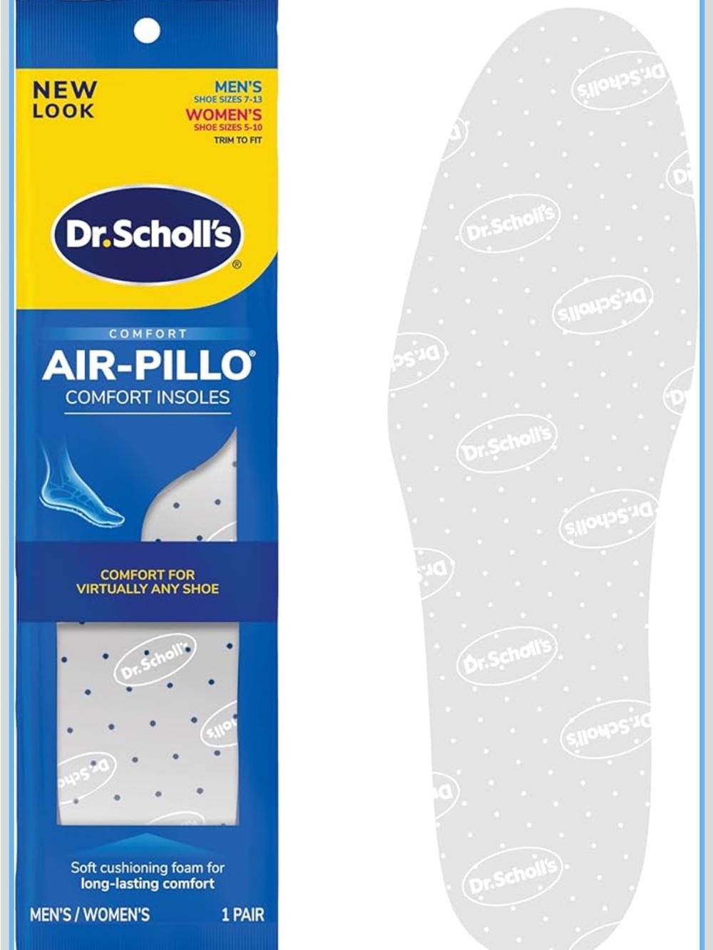 Dr. Scholl's Air-Pillo Comfort Insoles - Blue and White- Unisex